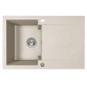LAVEO CHICHI SBH 411Y - ZLEWOZMYWAK GRANITOWY 1-KOMOROWY Z OCIEKACZEM 48X74 CM BEŻOWY
