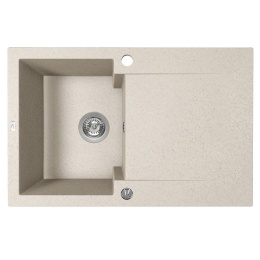 LAVEO CHICHI SBH 411Y - ZLEWOZMYWAK GRANITOWY 1-KOMOROWY Z OCIEKACZEM 48X74 CM BEŻOWY