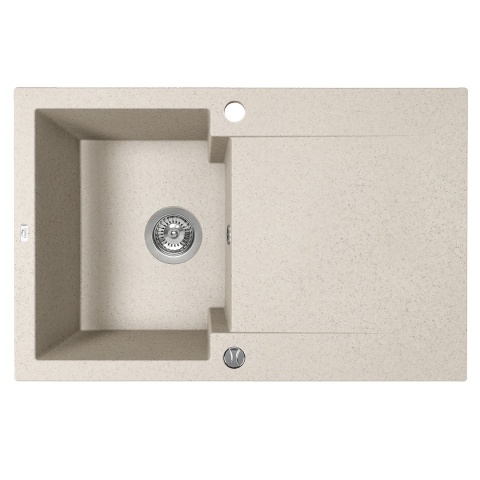 LAVEO CHICHI SBH 411Y - ZLEWOZMYWAK GRANITOWY 1-KOMOROWY Z OCIEKACZEM 48X74 CM BEŻOWY