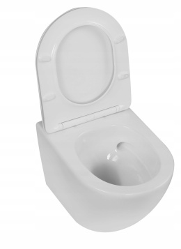 LAVEO DESNA VMD 609S - MISKA PODWIESZANA BEZKOŁNIERZOWA WIROWA CYCLE ON Z DESKĄ SLIM WC BIAŁA