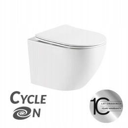LAVEO DESNA VMD 610S - MISKA PODWIESZANA BEZKOŁNIERZOWA WIROWA CYCLE ON 2.0 Z DESKĄ SLIM WC BIAŁA