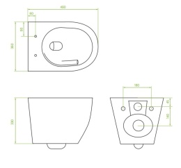 LAVEO DESNA VMD 610S - MISKA PODWIESZANA BEZKOŁNIERZOWA WIROWA CYCLE ON 2.0 Z DESKĄ SLIM WC BIAŁA