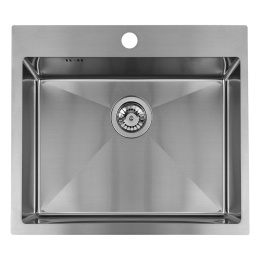 LAVEO MALAWI SLM 010T - ZLEWOZMYWAK STALOWY WPUSZCZANY Z OTWOREM 1-KOMOROWY 58X50 CM INOX STAL SZCZOTKOWANA