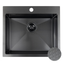 LAVEO MALAWI SLMA710F - ZLEWOZMYWAK STALOWY WPUSZCZANY Z BATERIĄ FILTRUJĄCĄ WODĘ 1-KOMOROWY 58X50 CM CZARNY Z SYFONEM LAVEO MALAWI SLMA710F - ZLEWOZMYWAK STALOWY WPUSZCZANY Z BATERIĄ FILTRUJĄCĄ WODĘ 1-KOMOROWY 58X50 CM CZARNY Z SYFONEM