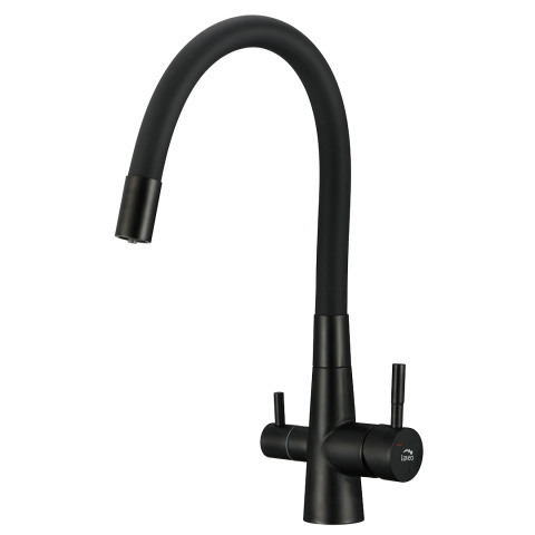LAVEO RIVECO BRI B68D - BATERIA ZLEWOZMYWAKOWA Z PODŁĄCZENIEM FILTRA WODY Z ELASTYCZNĄ WYLEWKĄ CZARNA LAVEO RIVECO BRI B68D - BATERIA ZLEWOZMYWAKOWA Z PODŁĄCZENIEM FILTRA WODY Z ELASTYCZNĄ WYLEWKĄ CZARNA