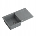 QUADRON EVAN 111 HCQE8650U5_BS - ZLEWOZMYWAK 1 KOMOROWY GRANITOWY WPUSZCZANY 86x50 SZARY Z SYFONEM