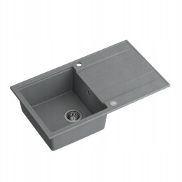 QUADRON EVAN 111 HCQE8650U5_BS - ZLEWOZMYWAK 1 KOMOROWY GRANITOWY WPUSZCZANY 86x50 SZARY Z SYFONEM