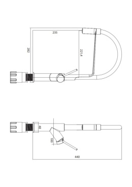 VITA VI6350BLGR - BATERIA KUCHENNA STOJĄCA Z RUCHOMĄ WYLEWKĄ GRAFIT/CZARNY MAT