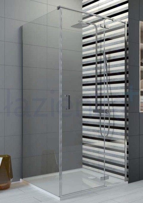 SANPLAST KNDJ2/FREEII - KABINA NATRYSKOWA 80x90 PROSTOKĄTNA DRZWI UCHYLNE SKRZYDŁOWE SZKŁO 6MM