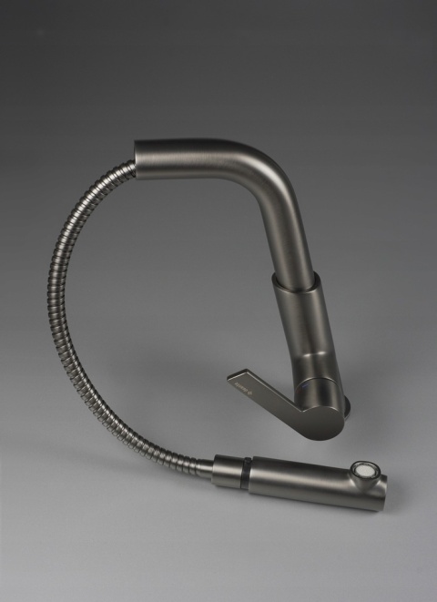 DEANTE SILIA BQS D73M - BATERIA KUCHENNA STOJĄCA Z WYCIĄGANĄ WYLEWKĄ TITANIUM