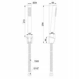 INVENA ALONIA AU-70-M01 - ZESTAW PRYSZNICOWY PUNKTOWY CHROM OWALNA SŁUCHAWKA