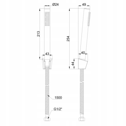 INVENA ALONIA AU-70-M01 - ZESTAW PRYSZNICOWY PUNKTOWY CHROM OWALNA SŁUCHAWKA