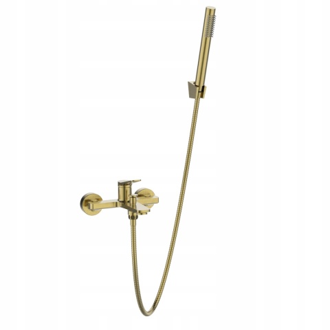 INVENA ALONIA BW-70-009 - BATERIA WANNOWA ZŁOTO SZCZOTKOWANE Z ZESTAWEM PRYSZNICOWYM