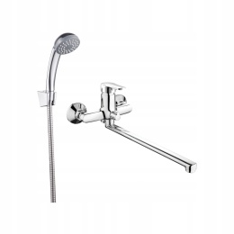 INVENA VERSO BW-82-Z01 - BATERIA WANNOWA Z DŁUGĄ WYLEWKĄ Z ZESTAWEM PRYSZNICOWYM CHROM