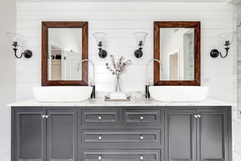 INVENA GABRO BU-33-W08 - BATERIA UMYWALKOWA WYSOKA Z RUCHOMĄ WYLEWKĄ CZARNA CHROM