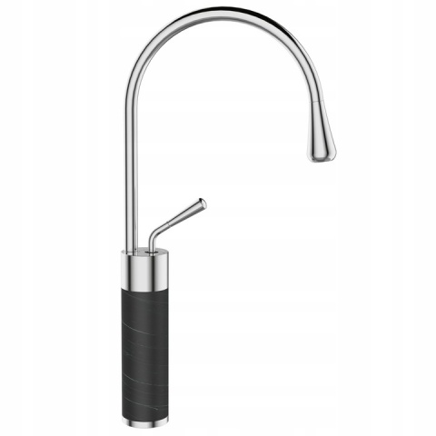 INVENA GABRO BU-33-W08 - BATERIA UMYWALKOWA WYSOKA Z RUCHOMĄ WYLEWKĄ CZARNA CHROM