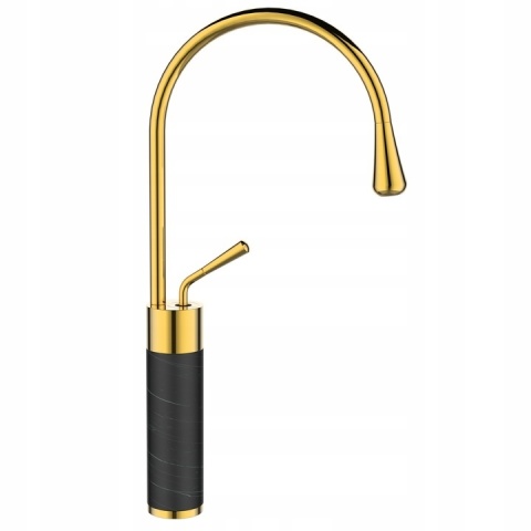 INVENA GABRO BU-33-W17 - BATERIA UMYWALKOWA WYSOKA Z RUCHOMĄ WYLEWKĄ ZŁOTA CZARNA