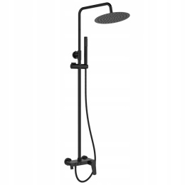 INVENA ALONIA AU-70-D04 - KOLUMNA PRYSZNICOWA Z BATERIĄ WANNOWĄ CZARNY POŁYSK