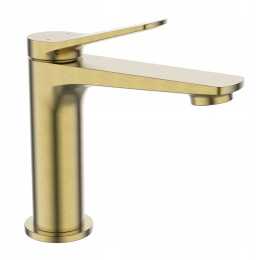 INVENA ALONIA BU-70-009 - BATERIA UMYWALKOWA ZŁOTO SZCZOTKOWANE NISKA STOJĄCA Z KORKIEM KLIK KLAK