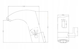 INVENA BS-00-001 - BATERIA UMYWALKOWA BEZDOTYKOWA AUTOMATYCZNA CHROM INVENA FOTOKOMÓRKA