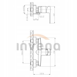 INVENA FIRA BN-71-004 - BATERIA PRYSZNICOWA Z ZESTAWEM NATRYSKOWYM CZARNY MAT