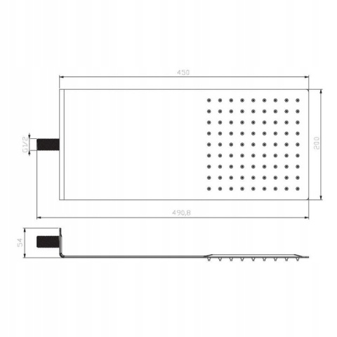 INVENA SC-D1-040 - DESZCZOWNICA ULTRA SLIM 45CM DŁUGA CHROM