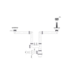 JANO S2120 - SYFON ZLEWOZMYWAKOWY 2-KOMOROWY OSZCZĘDZAJĄCY MIEJSCE Z KORKIEM KLIK KLAK