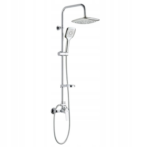 KUCHINOX FIONA PKF 00KB - KOLUMNA PRYSZNICOWA Z BATERIĄ I MYDELNICZKĄ CHROM ZESTAW