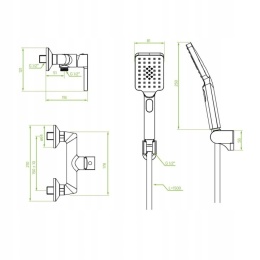 LAVEO ALITA BVA 041D - BATERIA PRYSZNICOWA Z ZESTAWEM PRYSZNICOWYM CHROM