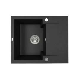 LAVEO CHICHI SBH 713Y - ZLEWOZMYWAK GRANITOWY 1-KOMOROWY Z OCIEKACZEM 48X58 CM CZARNY