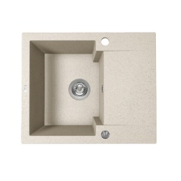 LAVEO CHICHI SBH 413Y - ZLEWOZMYWAK GRANITOWY 1-KOMOROWY Z OCIEKACZEM 48X58 CM BEŻOWY