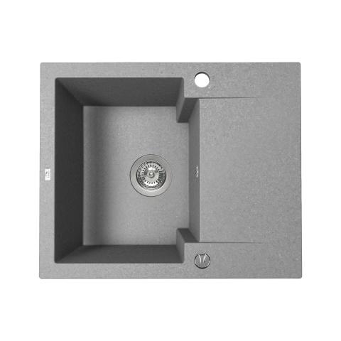 LAVEO CHICHI SBH 513Y - ZLEWOZMYWAK GRANITOWY 1-KOMOROWY Z OCIEKACZEM 48X58 CM SZARY