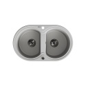LAVEO DAFNE SBD 520T - ZLEWOZMYWAK GRANITOWY 2-KOMOROWY OKRĄGŁU 78X47 CM SZARY