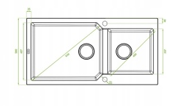 LAVEO MILOS SPM 4209 - ZLEWOZMYWAK GRANITOWY 2-KOMOROWY 98X50 CM BEŻOWY