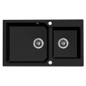 LAVEO MILOS SPM B208 - ZLEWOZMYWAK GRANITOWY 2-KOMOROWY 86X50 CM CZARNY MONOKOLOR