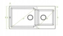 LAVEO MILOS SPM 7209 - ZLEWOZMYWAK GRANITOWY 2-KOMOROWY 98X50 CM CZARNY