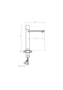 LAVEO TORES BVT 92ND - BATERIA UMYWALKOWA NABLATOWA GRAFIT Z KORKIEM KLIK-KLAK