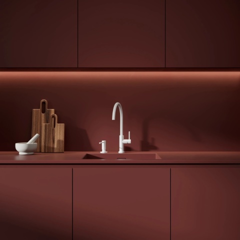 OMNIRES MODERN PROJECT MP60723WM - DOZOWNIK MYDŁA W PŁYNIE NABLATOWY BIAŁY MAT