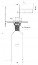 OMNIRES MODERN PROJECT MP60723NI - DOZOWNIK MYDŁA W PŁYNIE NABLATOWY NIKIEL SZCZOTKOWANY