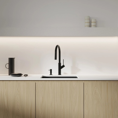 OMNIRES MODERN PROJECT MP60723BL - DOZOWNIK MYDŁA W PŁYNIE NABLATOWY CZARNY PÓŁMAT