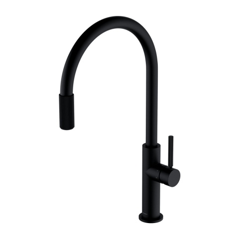 OMNIRES SWITCH SW9059BL - BATERIA KUCHENNA Z PODŁĄCZENIEM DO WODY FILTROWANEJ Z WYCIĄGANĄ WYLEWKĄ CZARNY MAT