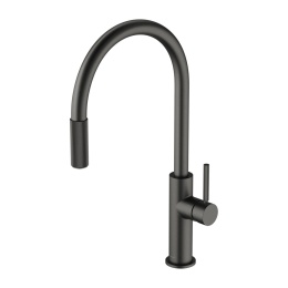 OMNIRES SWITCH SW9059GR - BATERIA KUCHENNA Z PODŁĄCZENIEM DO WODY FILTROWANEJ Z WYCIĄGANĄ WYLEWKĄ GRAFIT SZCZOTKOWANY