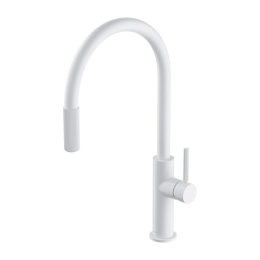 OMNIRES SWITCH SW9059WM - BATERIA KUCHENNA Z PODŁĄCZENIEM DO WODY FILTROWANEJ Z WYCIĄGANĄ WYLEWKĄ BIAŁY MAT