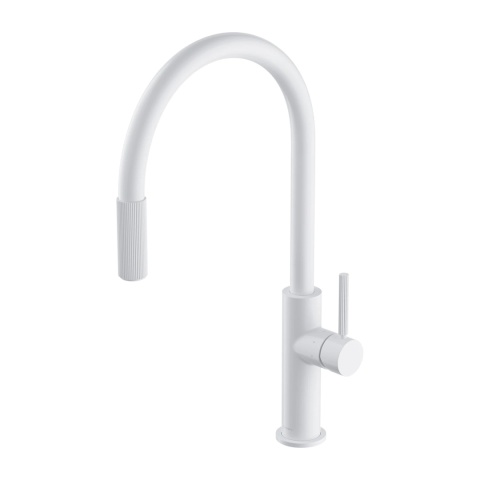 OMNIRES SWITCH SW9059WM - BATERIA KUCHENNA Z PODŁĄCZENIEM DO WODY FILTROWANEJ Z WYCIĄGANĄ WYLEWKĄ BIAŁY MAT