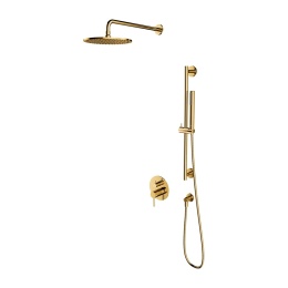 OMNIRES Y SYSY47GL - ZESTAW PRYSZNICOWY PODTYNKOWY Z DRĄŻKIEM ZŁOTY POŁYSK DESZCZOWNICA