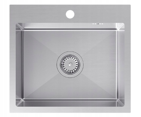 QUADRON LUKE 100 ZH5045BS - ZLEWOZMYWAK 1-KOMOROWY STALOWY WPUSZCZANY 50x45 CM Z SYFONEM