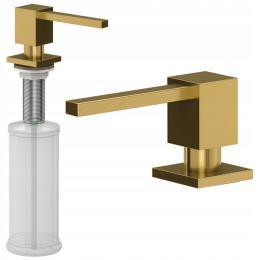 QUADRON EMMA MFT002-PVDG - DOZOWNIK WPUSZCZANY DO PŁYNU KWADRATOWY ZŁOTY SZCZOTKOWANY 500ML