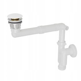 SYFON UMYWALKOWY OSZCZĘDZAJĄCY MIEJSCE Z KORKIEM BIAŁYM CERAMICZNYM - JANO S2214