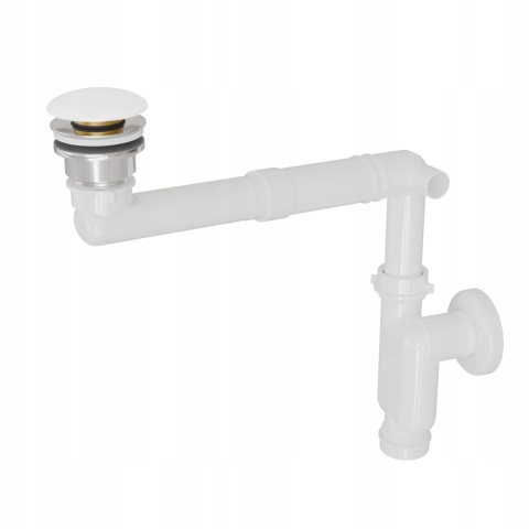 SYFON UMYWALKOWY OSZCZĘDZAJĄCY MIEJSCE Z KORKIEM BIAŁYM CERAMICZNYM - JANO S2214