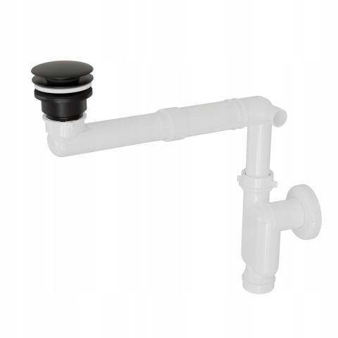 SYFON UMYWALKOWY OSZCZĘDZAJĄCY MIEJSCE Z KORKIEM KLIK KLAK CZARNY - JANO S2212